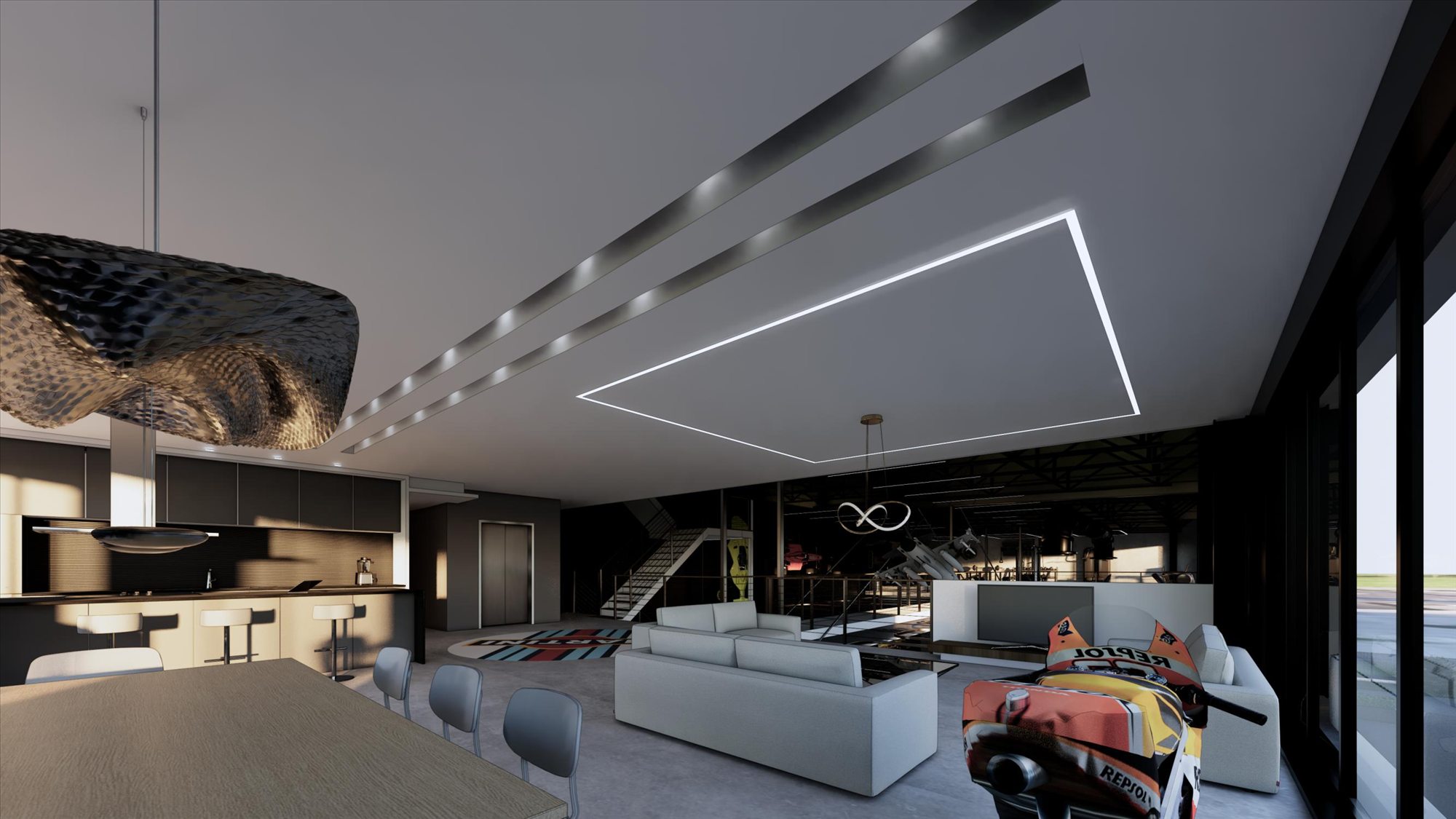 The mezzanine kitchen